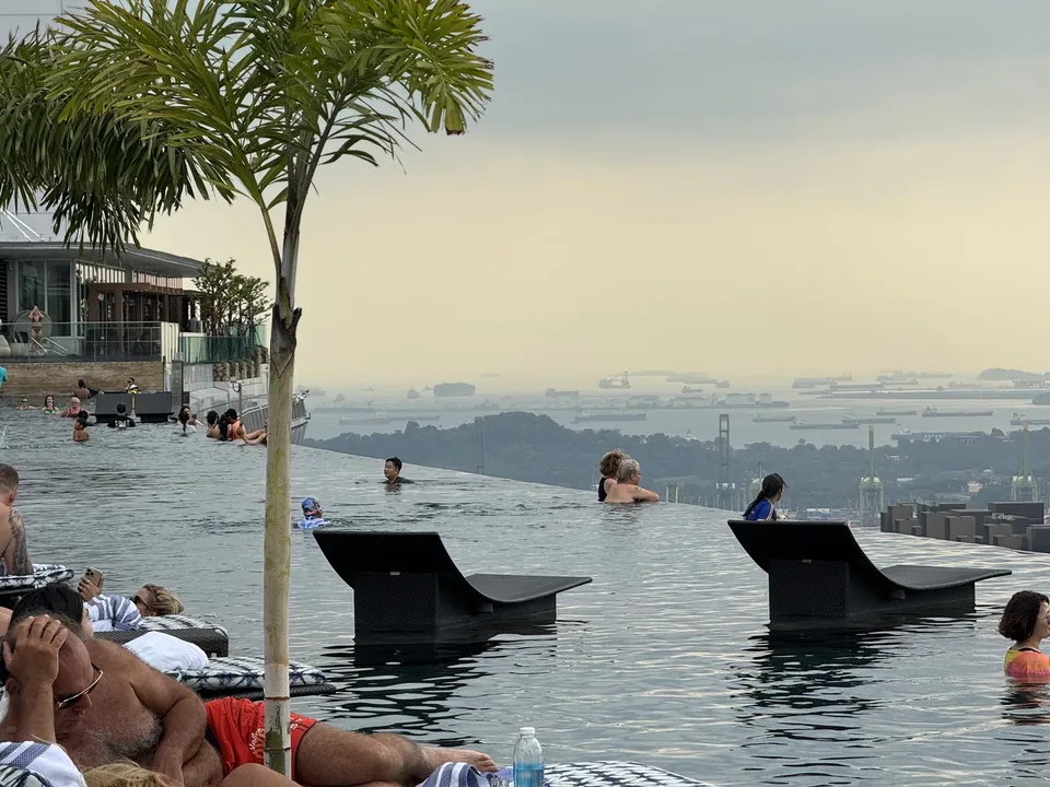 Pool and sea view in Singapore