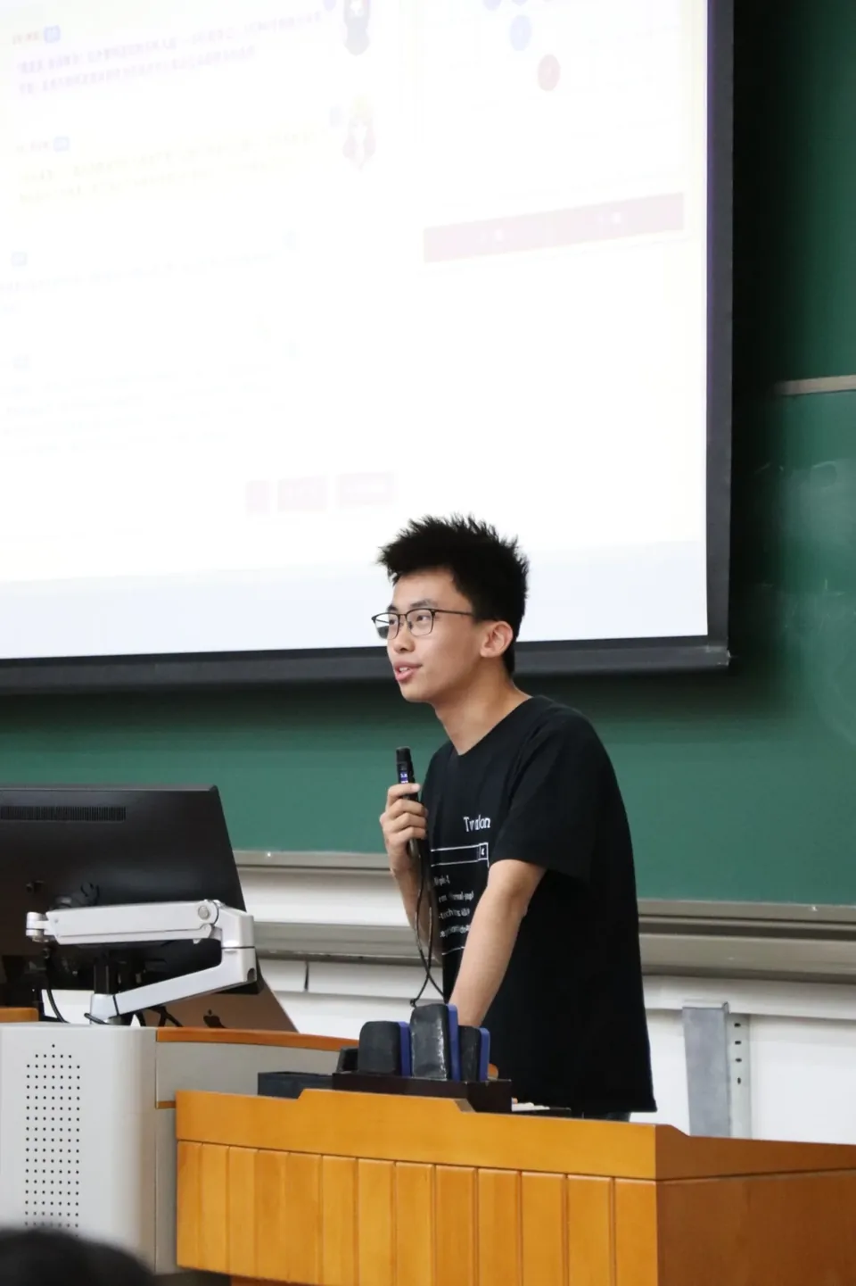 Presenting a project in a classroom